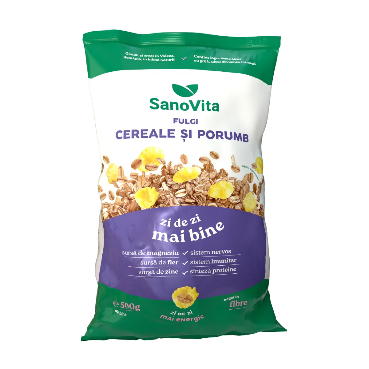 Fulgi de cereale cu porumb, 500g, SanoVita