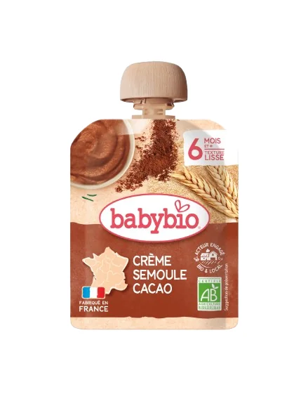 Desert crema din gris si cacao Bio, 85g, BabyBio
