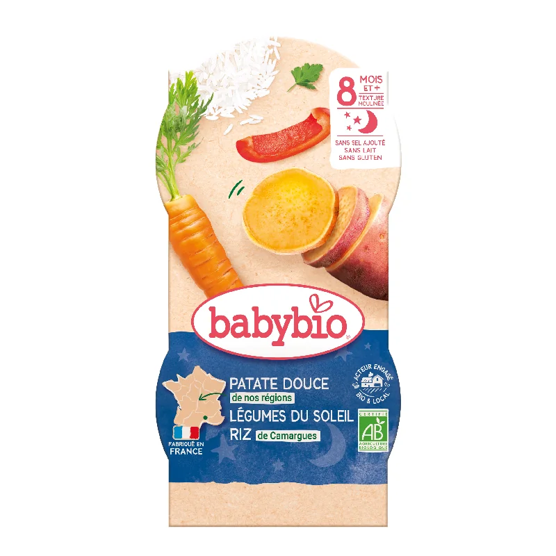 Meniu eco din cartofi dulci si legume +8luni, 2 x 200g, BabyBio