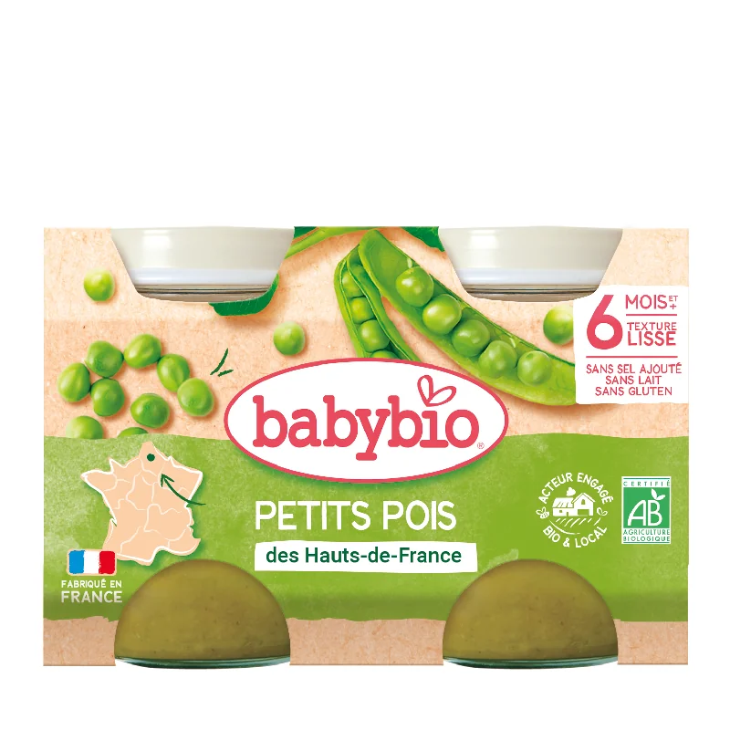 Piure de mazare Bio, 2 x 130g, BabyBio