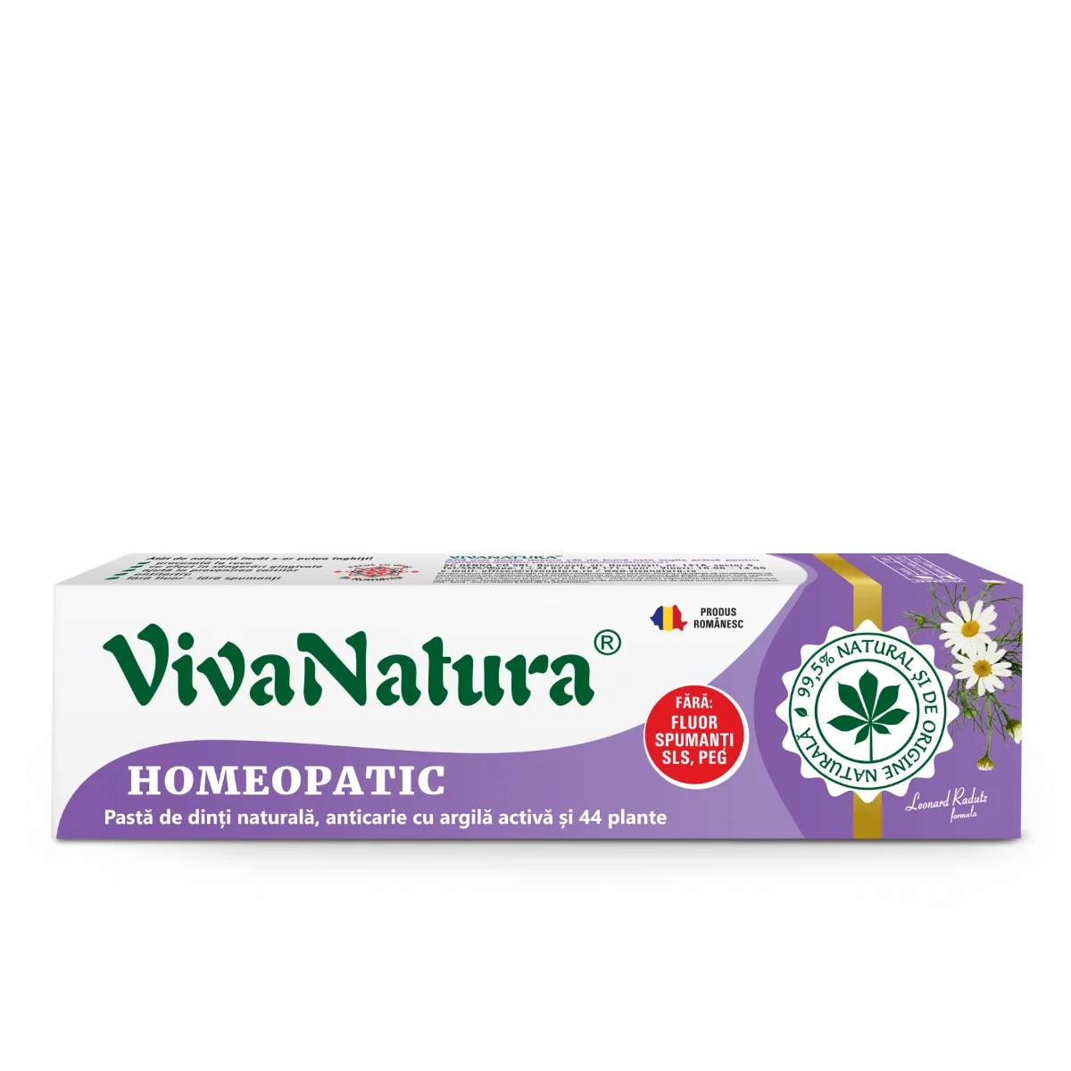 Pasta de dinti GennaDent Homeopatic, 80ml, VivaNatura
