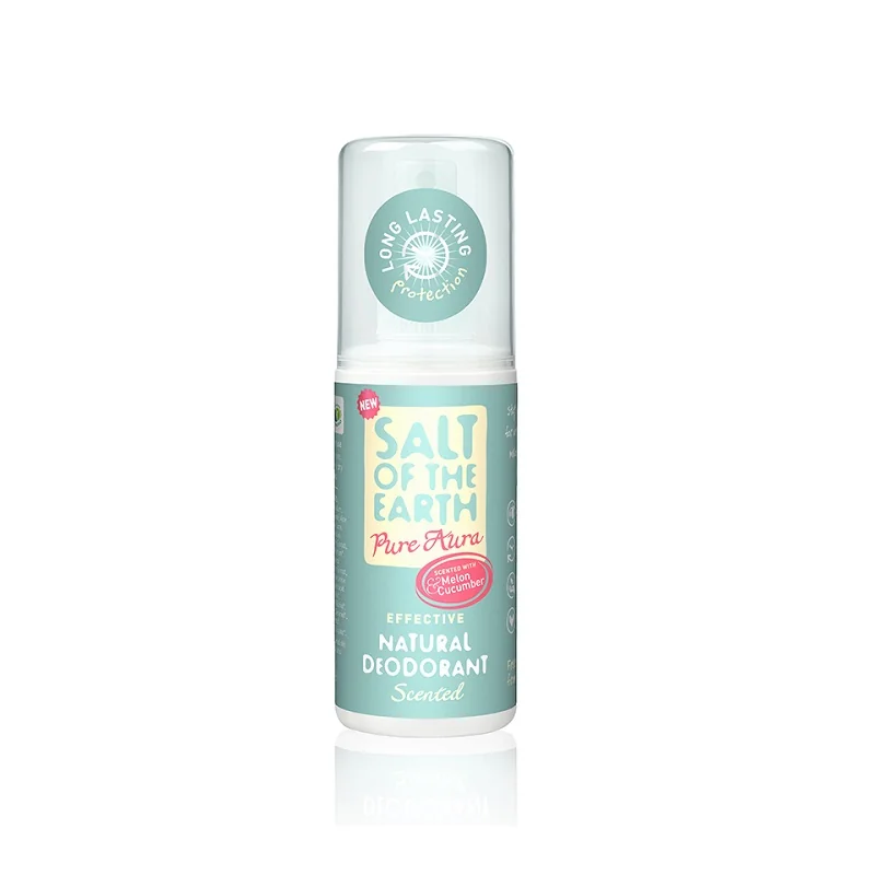 Deodorant spray cu pepene si castravete Salt Of The Earth Pure Aura, 100ml, Crystal Spring