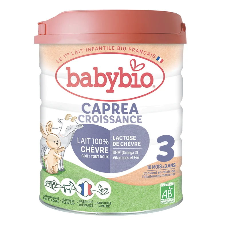 Lapte praf de capra Organic Caprea 3 10-36 luni, 800g, BabyBio