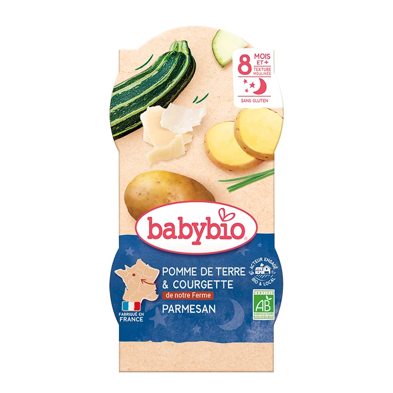 Meniu piure de cartofi si dovlecel, 2 x 200g, BabyBio
