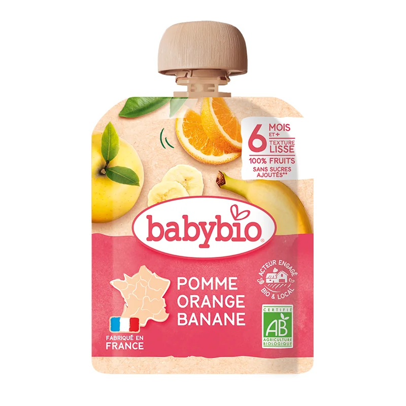 Piure de mere, portocale si banane, 90g, BabyBio