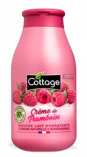 Gel de dus si lapte de baie zmeura, 250ml, Cottage