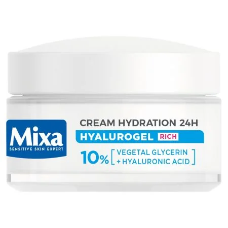 Crema hidratanta cu acid hialuronic pentru ten uscat Hyalurogel, 50ml, Mixa