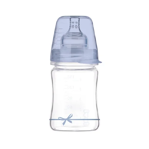 Biberon sticla baieti Diamond Glass Baby Shower, 150ml, LOVI