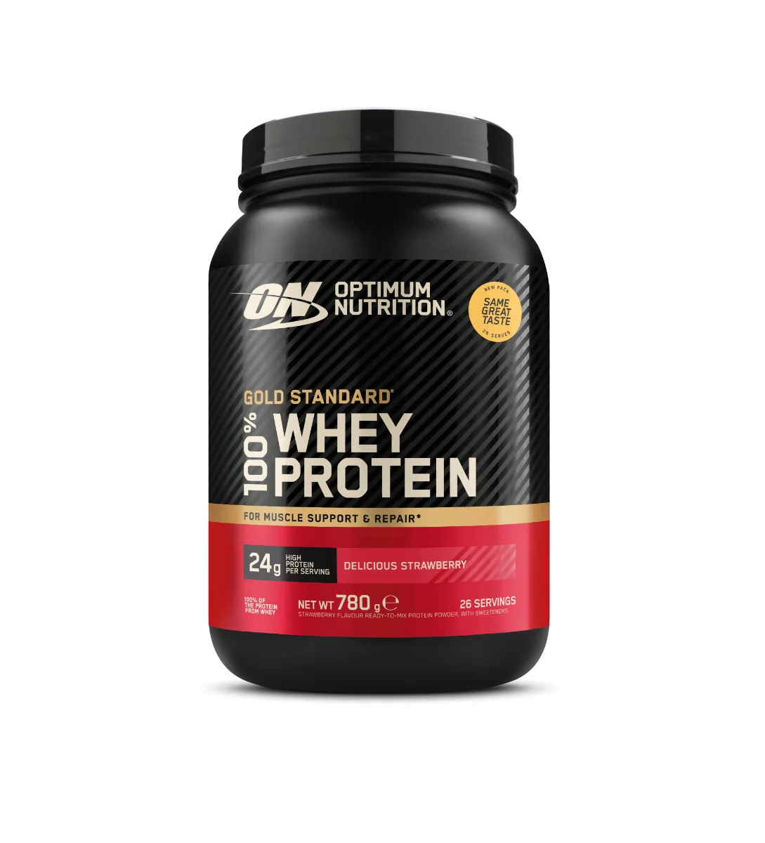 Pudra proteica proteine din zer Gold Standard 100% Whey Capsuni, 780g, Optimum Nutrition