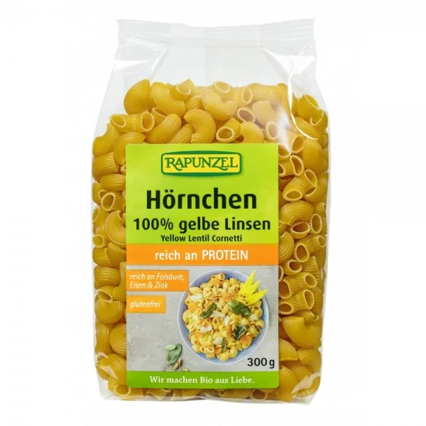 Paste din linte galbena fara gluten bio, 300g, Rapunzel