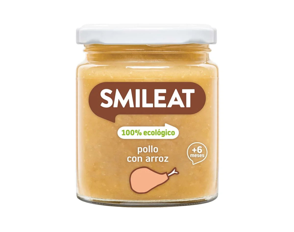 Piure de legume cu pui, orez si ulei de masline Bio +6 luni, 230g, Smileat