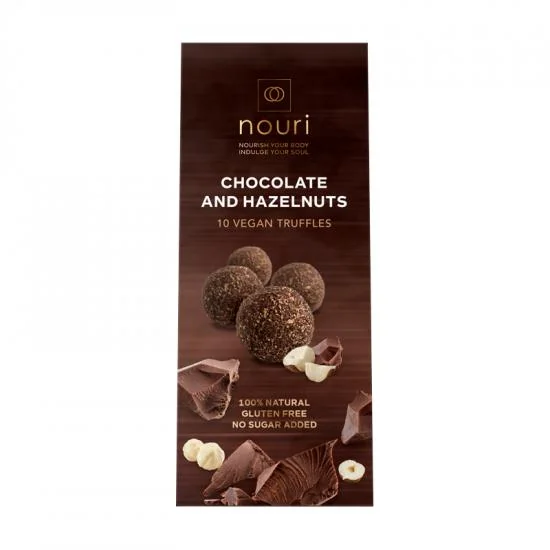 Trufe vegane cu ciocolata si alune 10 bucati, 100g, Nouri