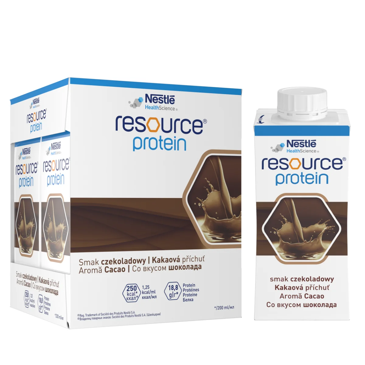 Resource Protein cu aroma de cacao, 4 x 200ml, Nestle