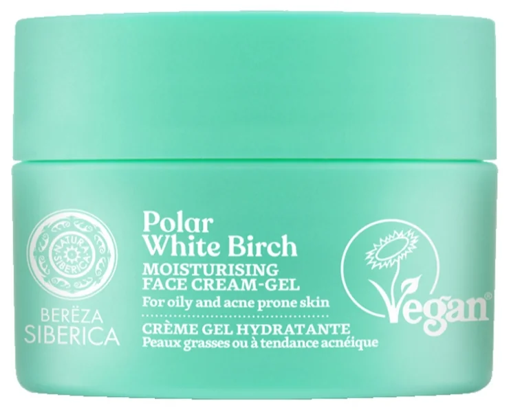 Crema-gel hidratanta cu mesteacan alb pentru ten gras sau acneic Polar White Birch, 50ml, Natura Siberica