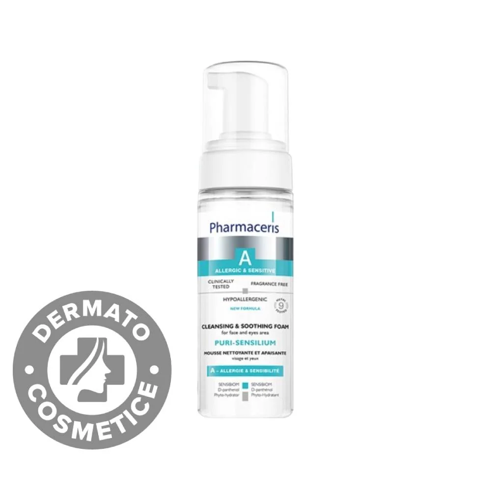 Spuma de curatare ten sensibil & ochi Puri-Sensilium A, 150ml, Pharmaceris