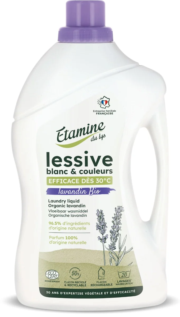 Detergent bio pentru rufe albe si colorate cu parfum de lavanda, 1000ml, Etamine