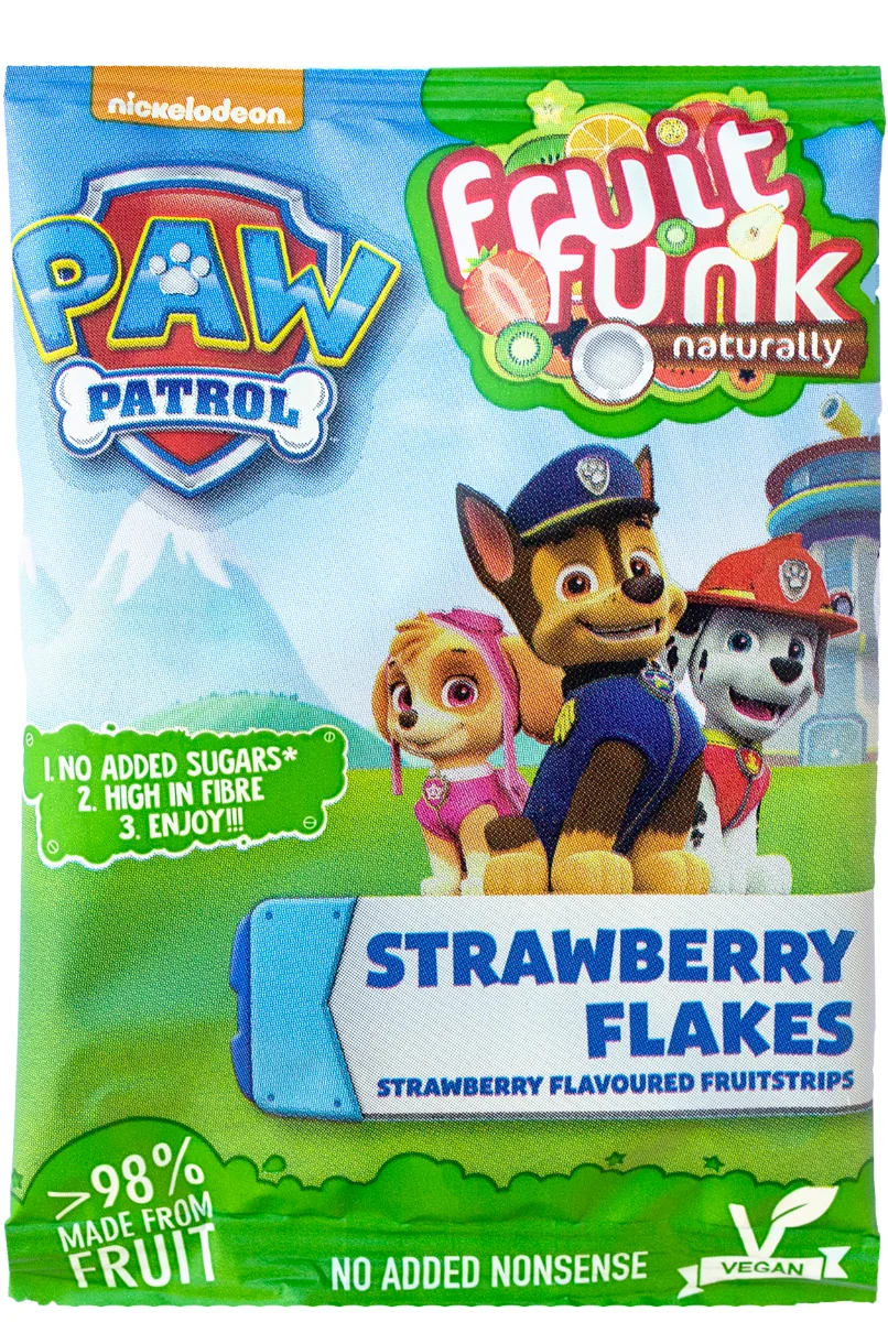 Fulgi din fructe cu capsuni Paw Patrol, 16g, Fruit Funk
