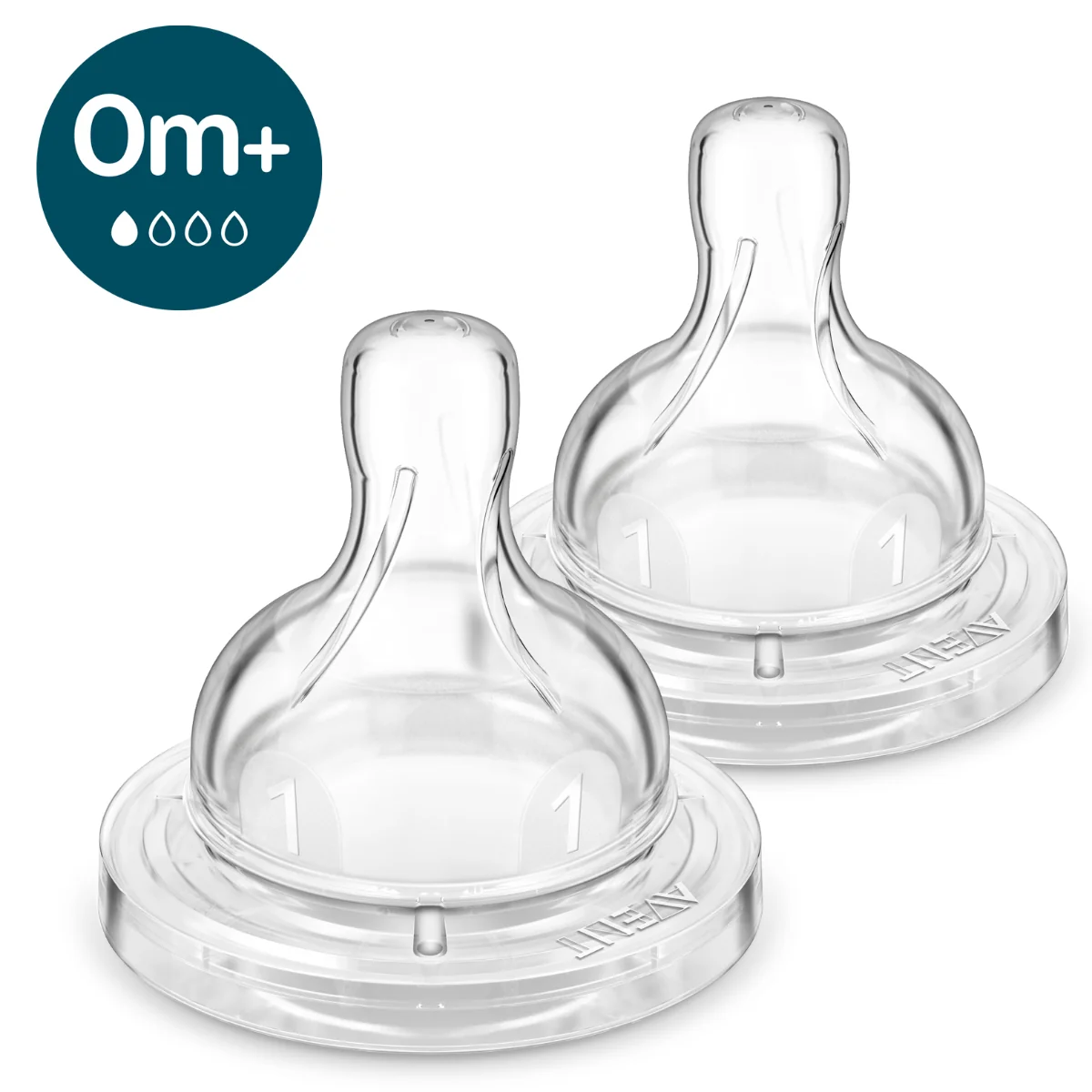 Set tetine cu debit pentru nou-nascut pentru +0 luni Classic SCY761/02, 2 bucati, Philips Avent