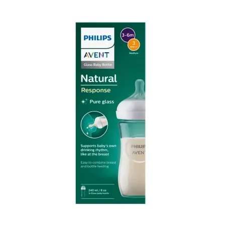 Biberon sticla pentru 3 - 6 luni Natural Response SCY933/01, 240ml, Philips Avent