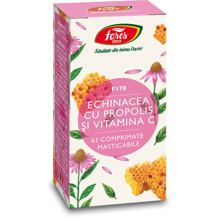 Echinacea cu propolis si vitamina C F170, 60 comprimate, Fares