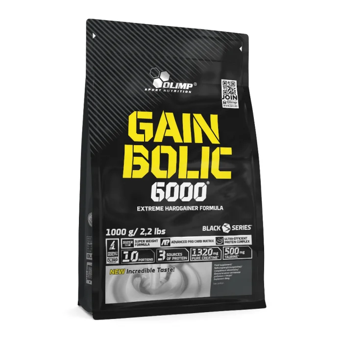 Gainer pudra proteica proteine din zer Gain Bolic 6000 Vanilie, 1kg, Olimp Sport Nutrition