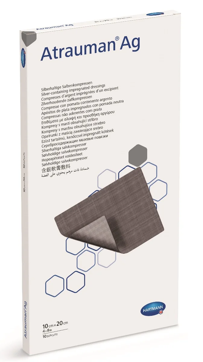 Pansament Cu Unguent Neutru Si Argint, 10x20 Cm, 10 Bucati, Atrauman