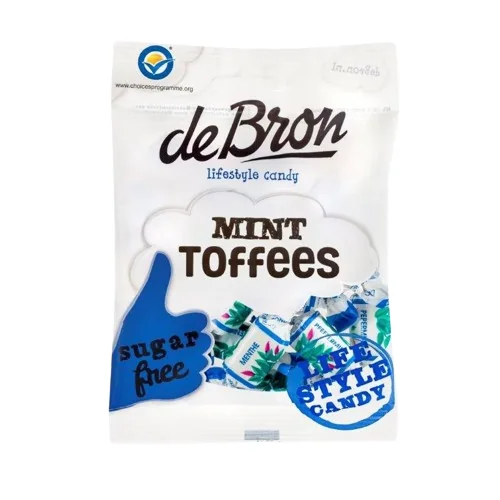 Caramele moi cu aroma de menta fara zahar si fara gluten, 90g, Debron