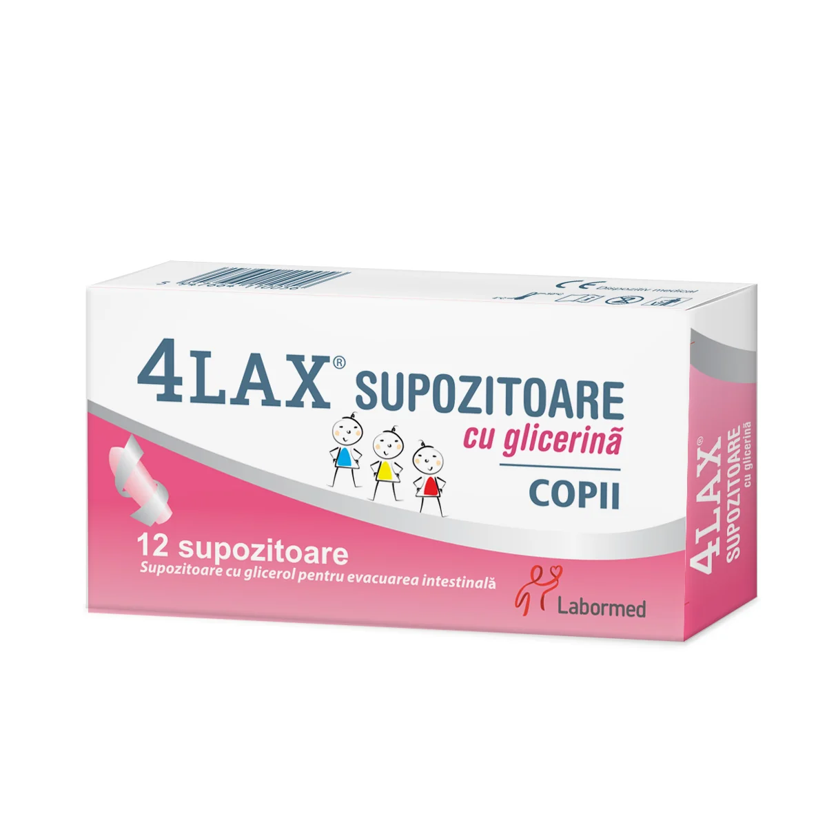Supozitoare Cu Glicerina Pentru Copii 4Lax, 12 Bucati, Labormed