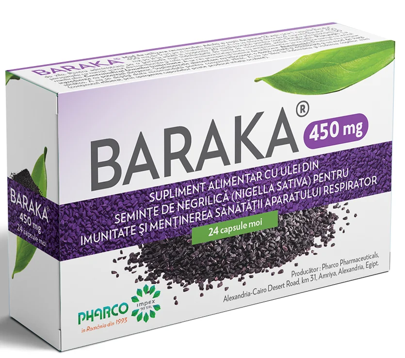 Baraka 450 mg, 24 Capsule Moi, Pharco