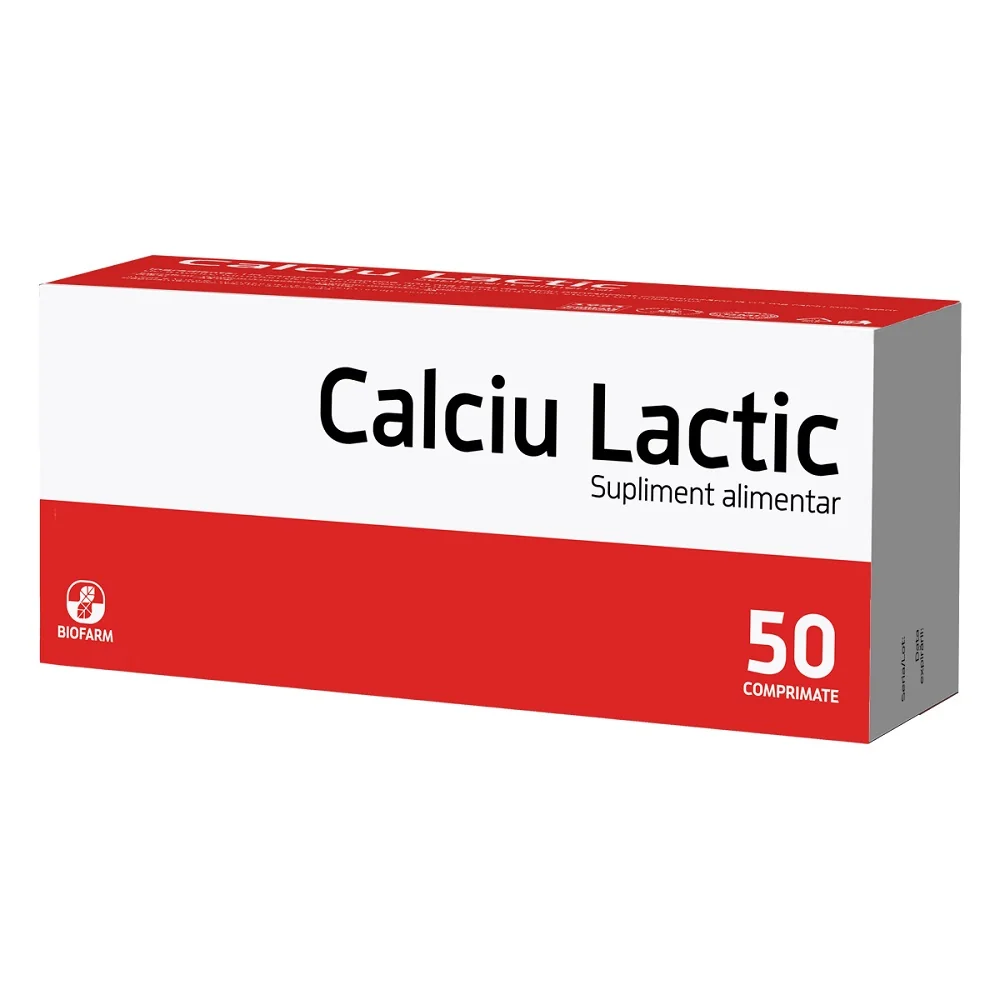 Calciu Lactic, 50 Comprimate, Biofarm