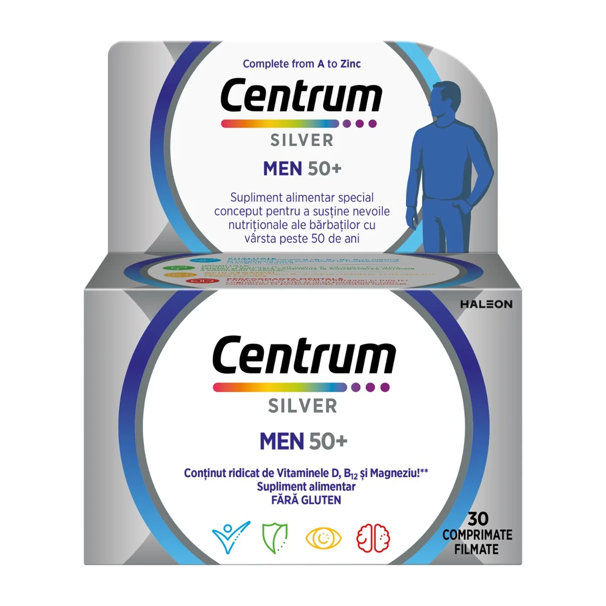 Centrum Silver 50+ Pentru Barbati, 30 Comprimate, Haleon
