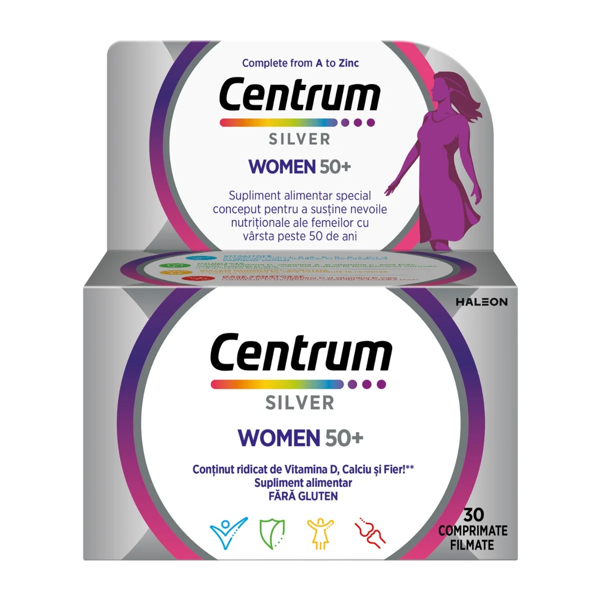 Centrum Silver 50+ Pentru Femei, 30 Comprimate, Haleon