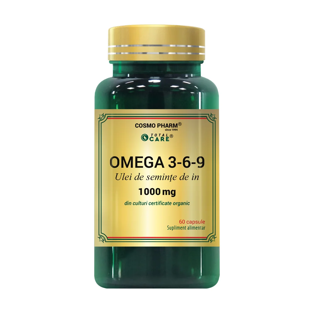 Omega 3-6-9 Ulei Semințe de In 1000 mg, 60 Capsule, Cosmopharm