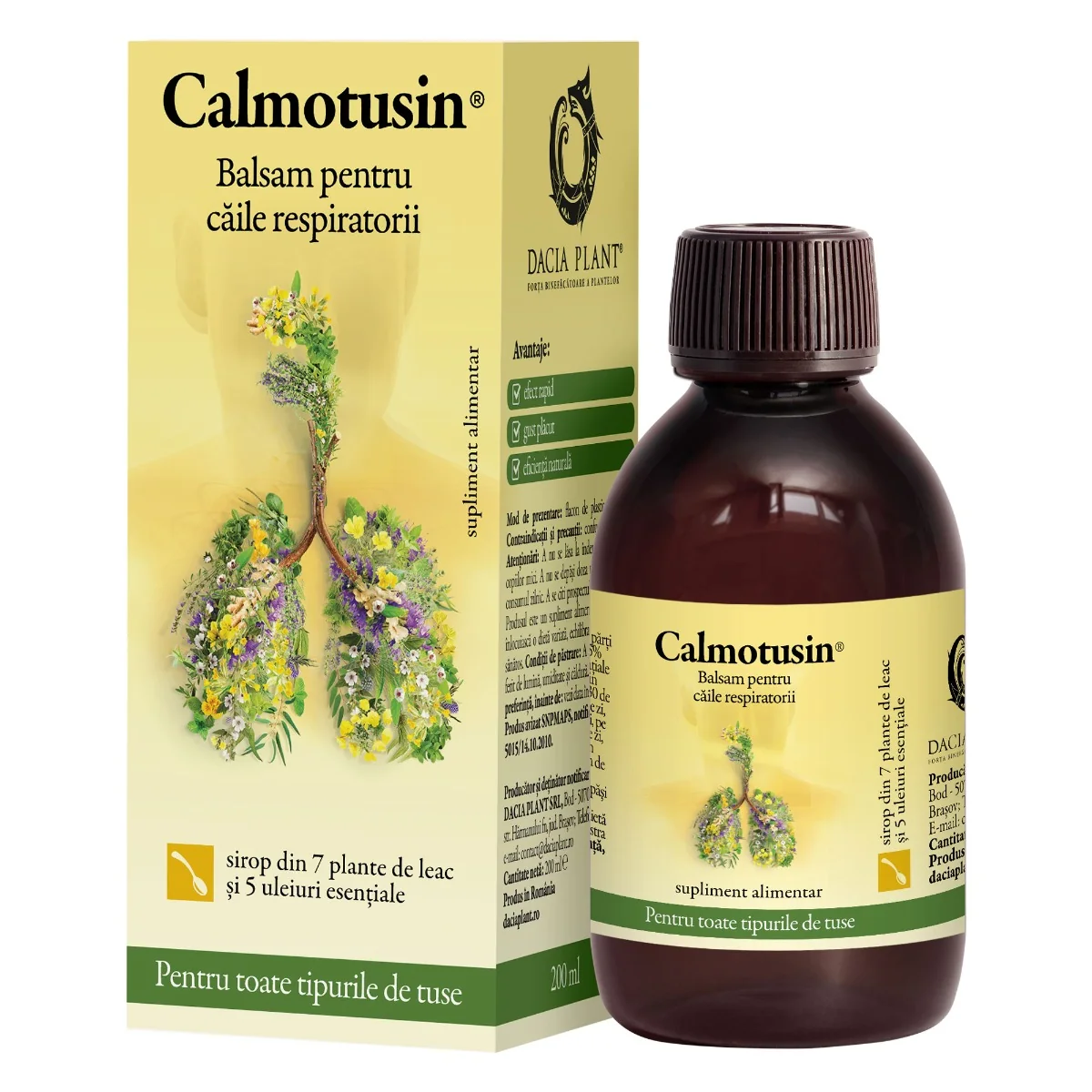 Calmotusin Sirop, 200 ml, Dacia Plant
