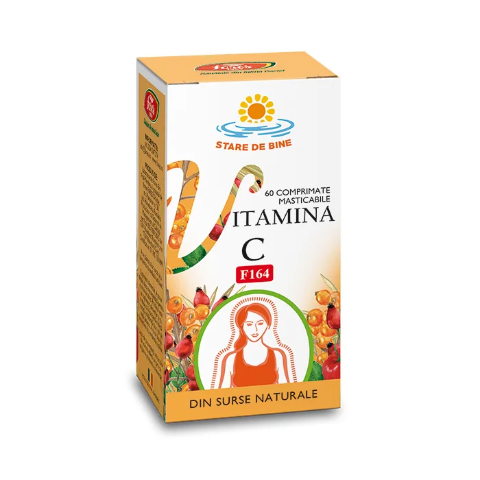 Vitamina C Din Surse Naturale F164, 60 Comprimate Masticabile, Fares