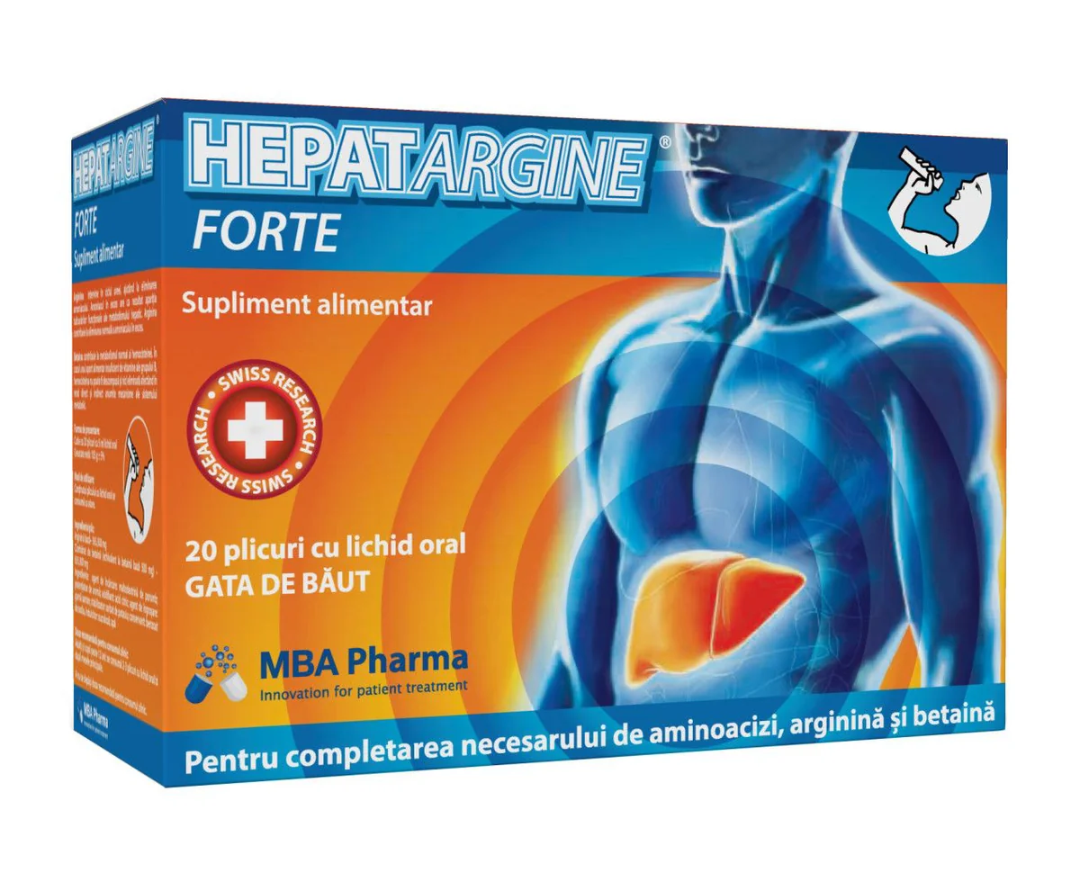 Hepatargine Forte, 20 Plicuri, MBA Pharma