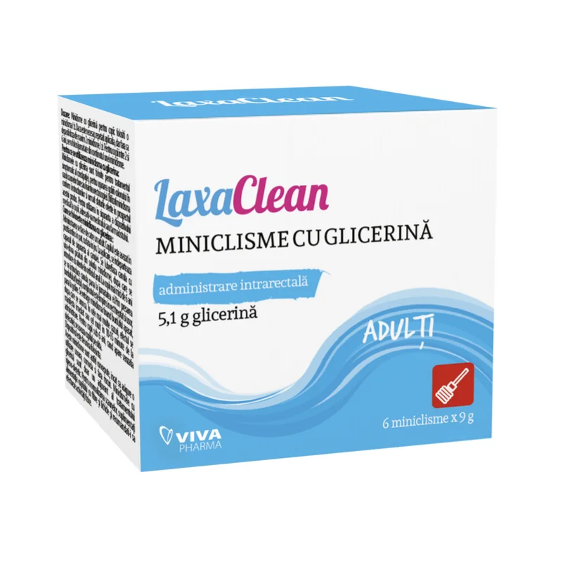 Microclisme Cu Glicerina Pentru Adulti LaxaClean, 6 Bucati, Viva Pharma