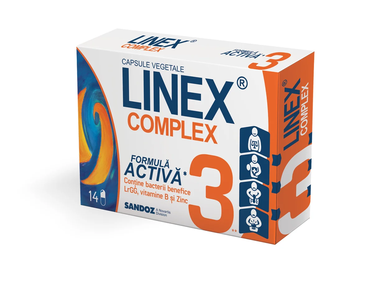 Linex Complex, 14 Capsule Vegetale, Sandoz