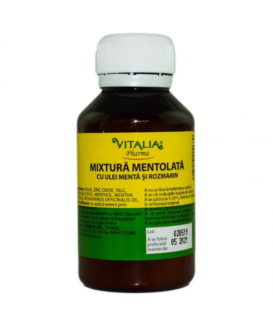 Mixtură Mentolată Cu Ulei De Mentă Si Rozmarin, 100g, Vitalia