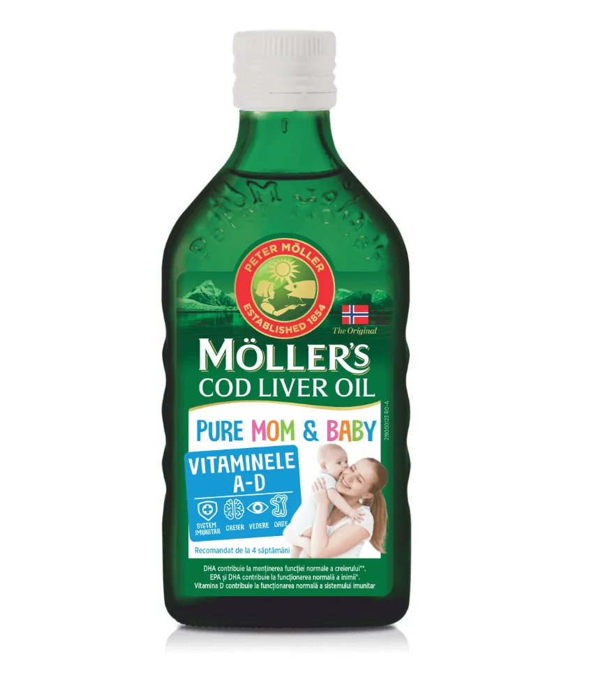 Ulei Din Ficat De Cod Pure Mom & Baby, 250 ml, Moller's