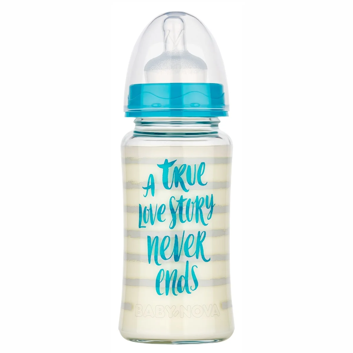 Biberon Cu Gat Larg Din Sticla 44240, 240ml, Baby Nova