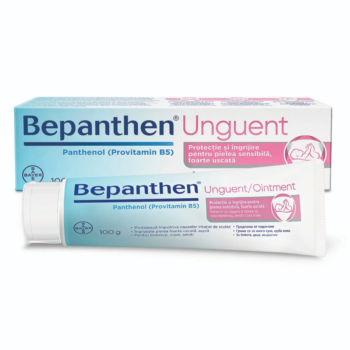 Unguent Pentru Iritatiile De Scutec Cu 5% Panthenol Bepanthen, 100g, Bayer