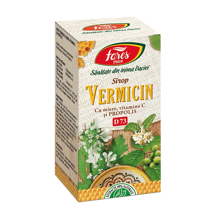 Vermicin Sirop Cu Miere Si Propolis, 100 ml, Fares
