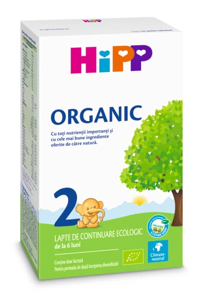 Lapte Praf Organic 2 Incepand De La 6 Luni, 300 G, HiPP