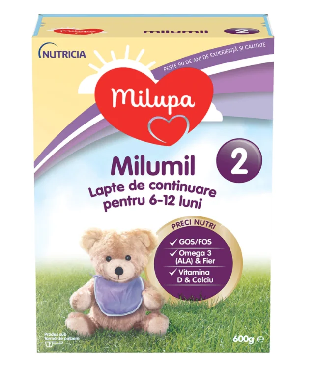 Lapte Pentru Continuare Pentru 6-12 Luni Milumil 2, 600g, Milupa