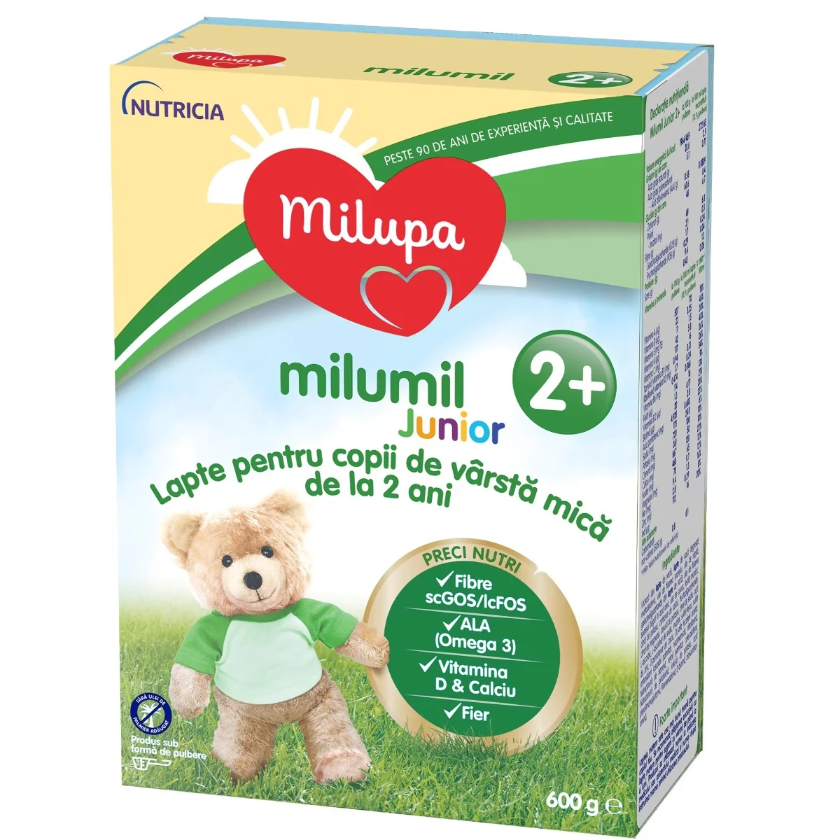Lapte Pentru Copii De Varsta Mica De La 2 Ani Milumil Junior 2+, 600g, Milupa