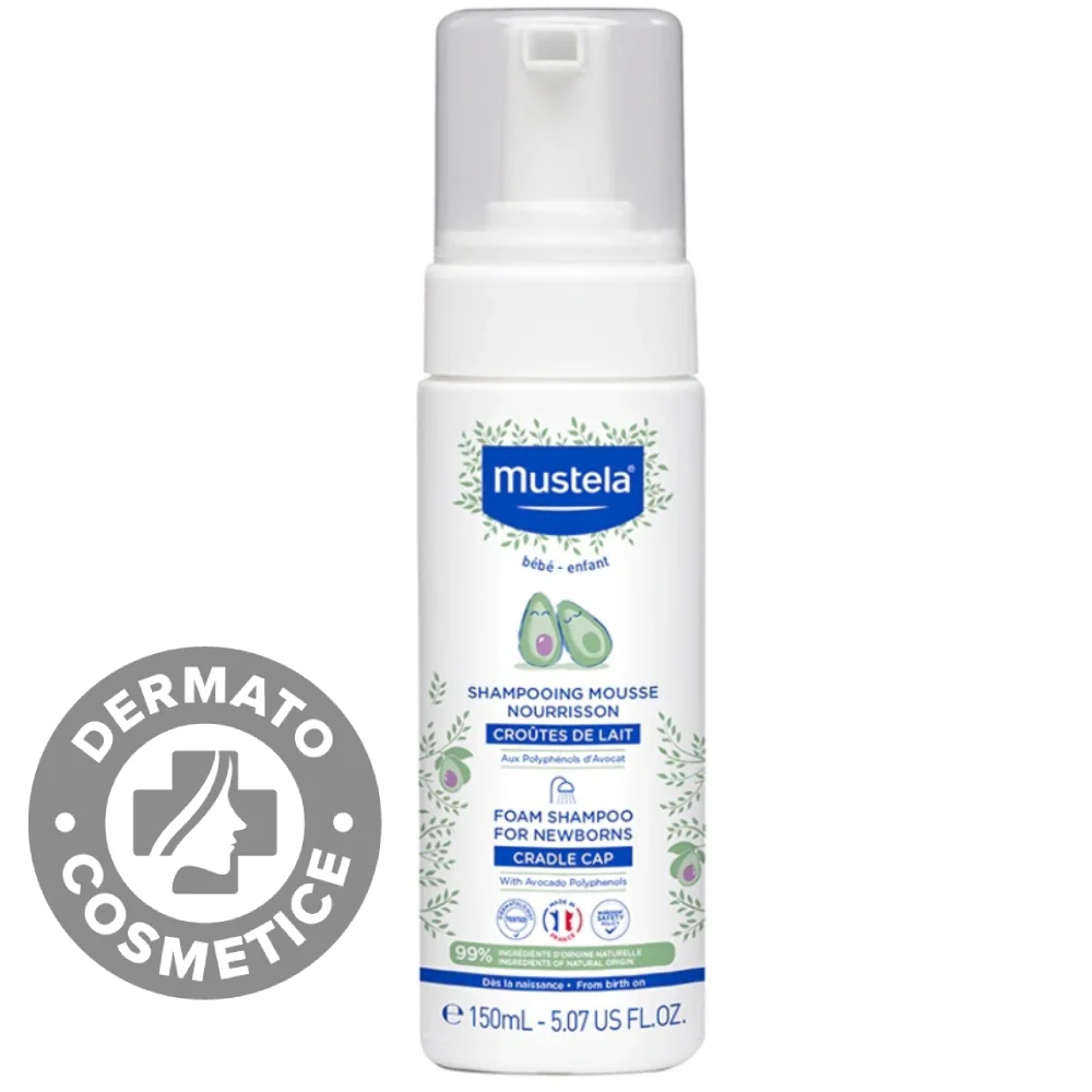 Sampon Spuma Pentru Nou-Nascuti, 150ML, Mustela