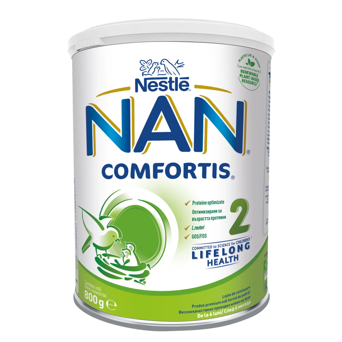 Lapte Praf Nan 2 Comfortis, Începând De La 6 Luni, 800g, Nestle