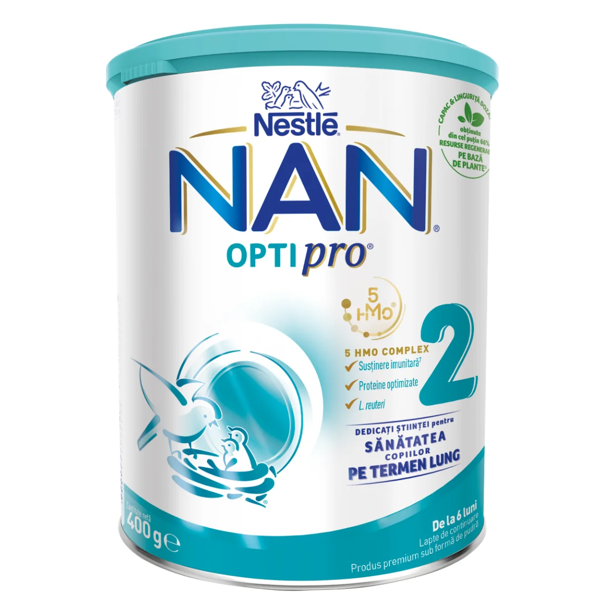 Lapte Praf Nan 2 Optipro Premium +6 Luni, 400g, Nestle