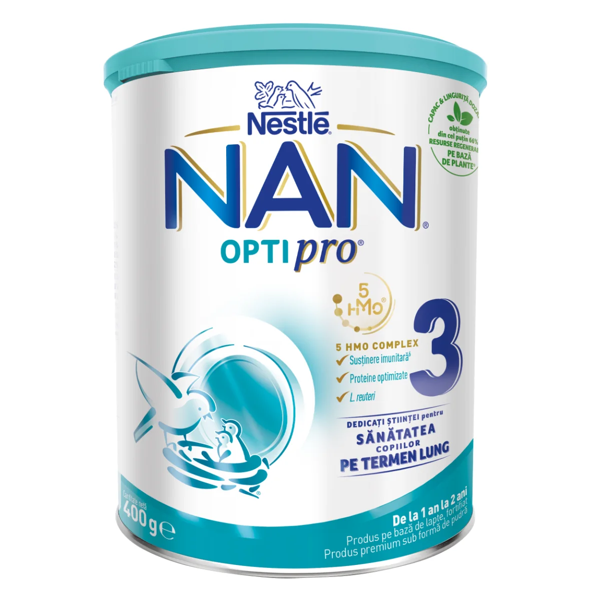 Lapte Praf Nan 3 Optipro Premium +12 Luni, 400g, Nestle